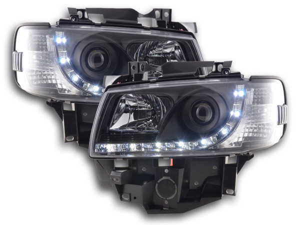 Daylight headlight VW Bus type T4 Yr. 96-03 black RHD
