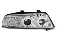 Headlights Angel Eyes Chrome Fits Audi A4 01.99-09.00 Headlights Angel Eyes Chrome Fits Audi A4 01.99-09.00