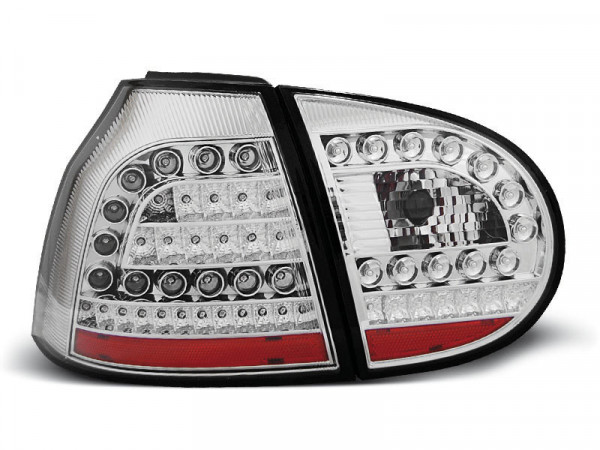 Led Tail Lights Chrome Fits Vw Golf 5 10.03-09