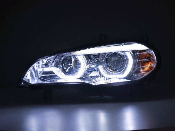 headlights Xenon Daylight LED daytime running light BMW X5 E70 Yr. 06-10 chrome
