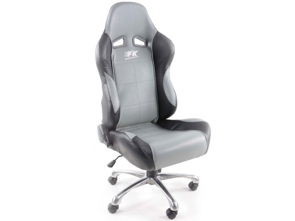 Office chair seat sports, art leather black / grey