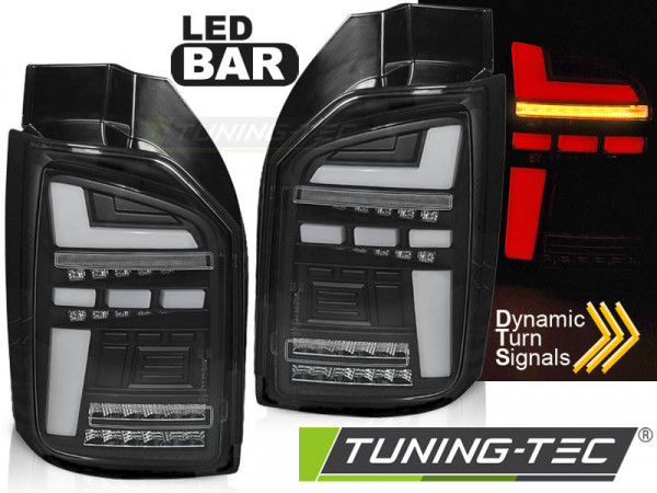 Led Bar Tail Lights Black Seq Fits Vw T6.1 20- Oem Bulb