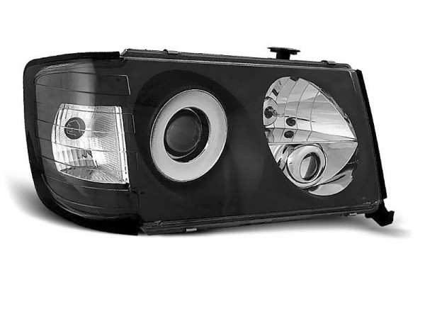 Headlights Black Fits Mercedes W124 01.85-04.93