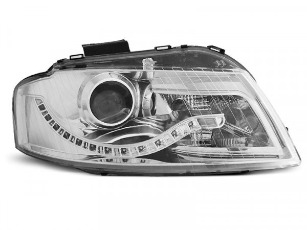 Headlights Daylight Chrome Fits Audi A3 8p 05.03-03.08