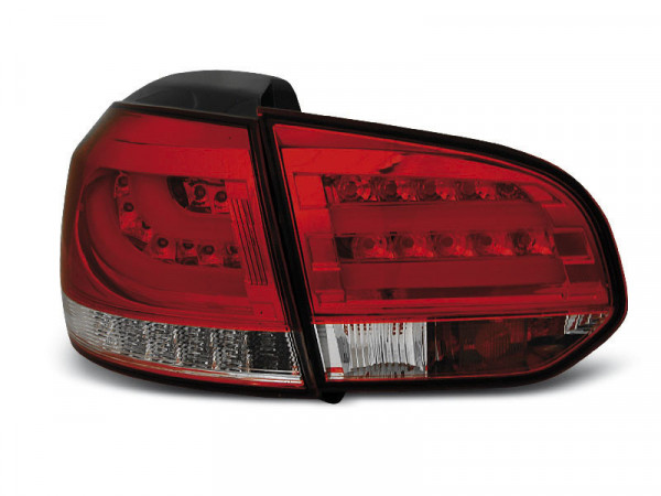 Led Bar Tail Lights Red Whie Fits Vw Golf 6 10.08-12