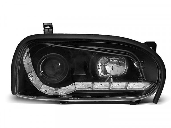 Headlights Daylight Black Fits Vw Golf 3 09.91-08.97
