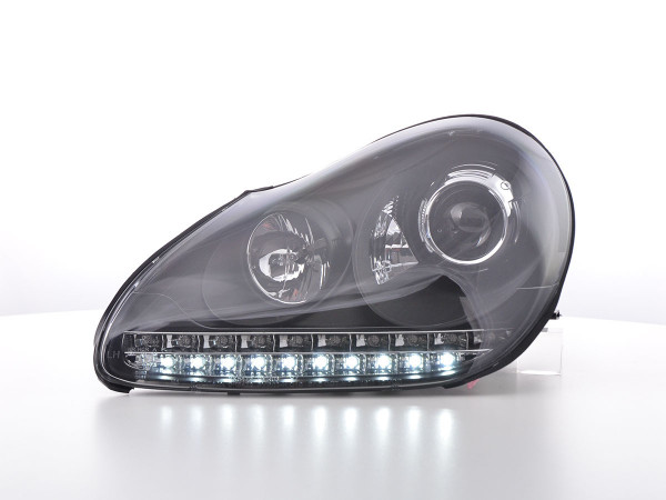 Daylight headlights with LED DRL look Porsche Cayenne Yr. 03-07 black