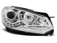 Headlights True Drl Chrome Fits Vw Golf 6 10.08-12 Headlights True Drl Chrome Fits Vw Golf 6 10.08-12