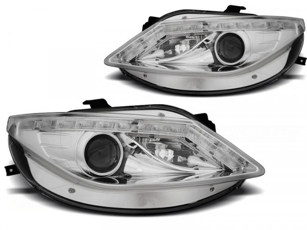 Headlights Daylight Chrome With Led Indicator Fits Seat Ibiza 6j 06.08-12