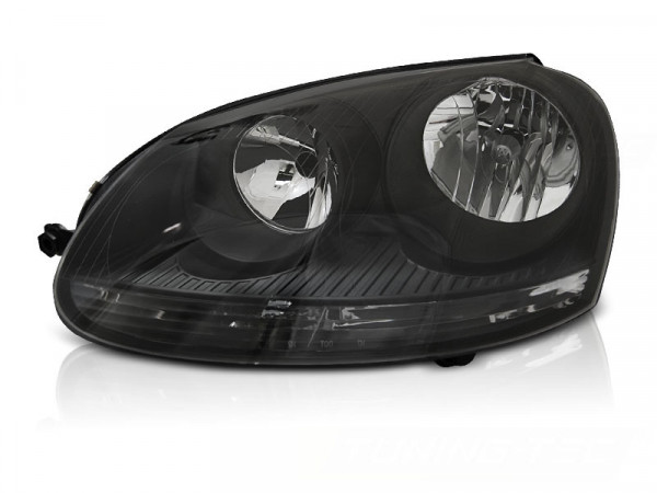 Headlights Black Left Side Tyc Fits Vw Golf 5 10.03-09