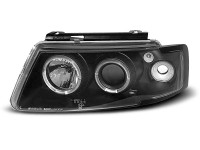 Headlights Angel Eyes Black Fits Vw Passat B5 3b 11.96-08.00 Headlights Angel Eyes Black Fits Vw Passat B5 3b 11.96-08.00