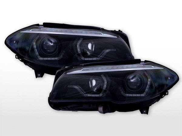 Headlight set BMW 5-series E60 / E61 03-07 black