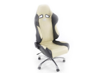 Office chair seat sports, leather black / beige Office chair seat sports, leather black / beige