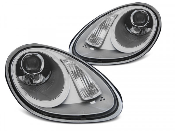 Xenon Headlights Silver Fits Porsche Boxster / Cayman 987 05-08
