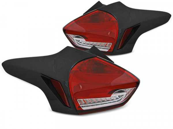 Ford Focus 3 15-18 Hatchback Red White Seq Led