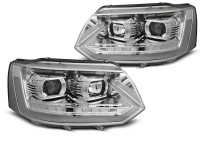 Headlights Tube Light Chrome Seq Fits Vw T5 2010-2015 Headlights Tube Light Chrome Seq Fits Vw T5 2010-2015