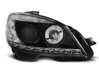 Headlights Daylight Black Fits Mercedes W204 07-10  Headlights Daylight Black Fits Mercedes W204 07-10