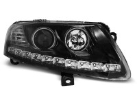 Headlights Angel Eyes Led Black Fits Audi A6 C6 04.04-08 Headlights Angel Eyes Led Black Fits Audi A6 C6 04.04-08