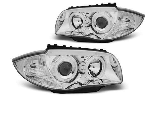 Headlights Angel Eyes Ccfl Chrome Fits Bmw 1 E87/e81/82/88 04-11