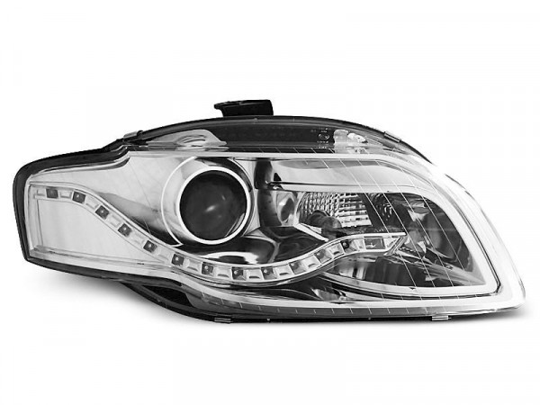Headlights True Drl Chrome Fits Audi A4 B7 11.04-03.08