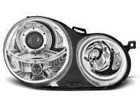 Headlights Angel Eyes Chrome Fits Vw Polo 9n 11.01-04.05 Headlights Angel Eyes Chrome Fits Vw Polo 9n 11.01-04.05