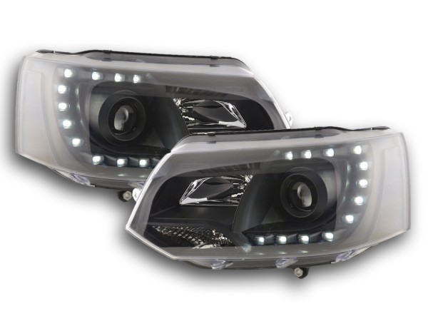 Daylight headlights with LED DRL VW Bus T5 Yr. ab 2009 black
