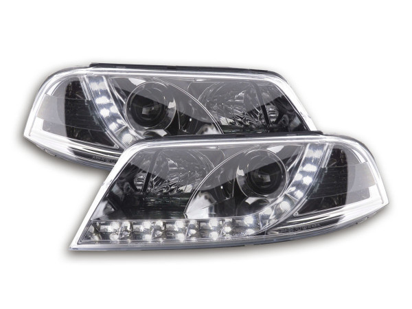 Daylight headlights with LED DRL look VW Passat type 3BG Yr. 00-05 chrome