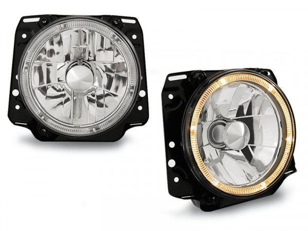 Headlights Angel Eyes Chrome Fits Vw Golf Ii 2 08.83-08.91