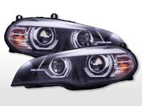 Xenon Daylight Headlights with LED Daytime Running Lights fits BMW X5 E70 2008–2010 Black Xenon Daylight Headlights with LED Daytime Running Lights fits BMW X5 E70 2008–2010 Black