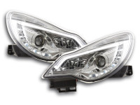 Daylight headlight with DRL Opel Corsa D Yr. from 2011 chrome RHD Daylight headlight with DRL Opel Corsa D Yr. from 2011 chrome RHD