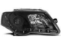 Headlights True Drl Black Fits Vw Passat B6 3c 03.05-10 Headlights True Drl Black Fits Vw Passat B6 3c 03.05-10