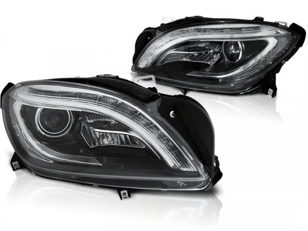 Headlights Black Led Fits Mercedes M-class W166 11-15