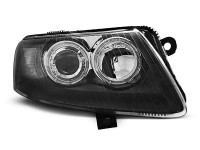 Headlights Angel Eyes Black Fits Audi A6 C6 04.04-08 Headlights Angel Eyes Black Fits Audi A6 C6 04.04-08