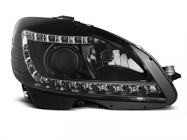 Headlights Daylight Black Fits Mercedes W204 07-10