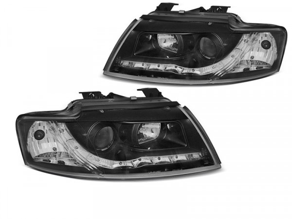 Headlights Daylight Black Fits Audi A4 B6 Cabrio 02-06