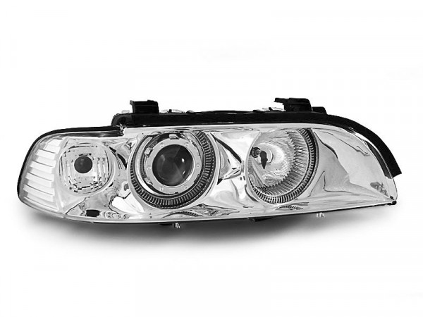 Headlights Angel Eyes Chrome Fits Bmw E39 09.95-06.03