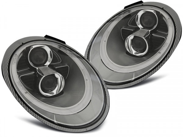 Xenon Headlights Tube Light Silver Fits Porsche 911 (997) 04-09