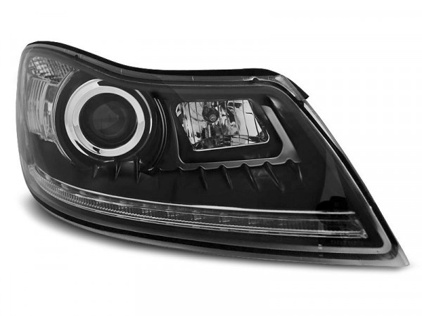 Headlights Daylight Black Fits Skoda Octavia 09-12