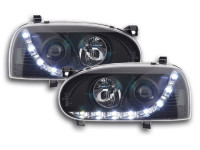 Daylight headlight VW Golf 3 type 1HXO 1EXO Yr. 91-97 black RHD Daylight headlight VW Golf 3 type 1HXO 1EXO Yr. 91-97 black RHD