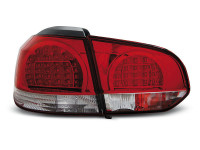 Led Tail Lights Red White Fits Vw Golf 6 10.08-12 Led Tail Lights Red White Fits Vw Golf 6 10.08-12