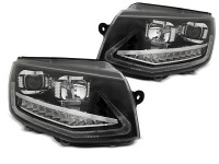 Headlights Tube Light Drl Black Seq Fits Vw T6 15-19 Headlights Tube Light Drl Black Seq Fits Vw T6 15-19