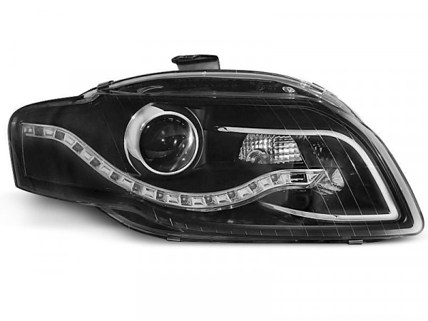 Headlights True Drl Black Fits Audi A4 B7 11.04-03.08