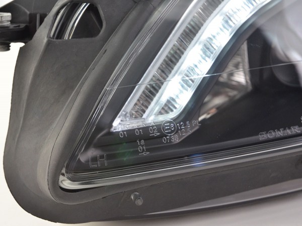 Daylight headlights LED DRL look Mercedes-Benz S-class (221) Yr. 05-09 black