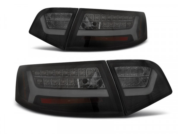 Led Bar Tail Lights Black Smoke Seq Fits Audi A6 08-11 Sedan