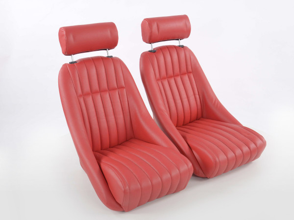 Sportseat Set Classic 2 artificial leather Red / with headrest