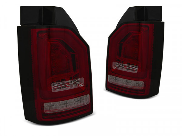 Led Bar Tail Lights Red Smoke Seq Fits Vw T6 15-19 Oem Led
