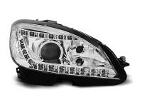 Xenon Headlights Daylight Chrome Fits Mercedes W204 07-10  Xenon Headlights Daylight Chrome Fits Mercedes W204 07-10