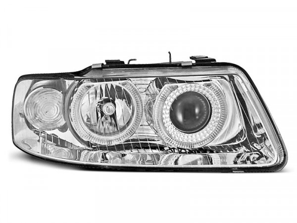 Headlights Angel Eyes Chrome Fits Audi A3 09.00-05.03