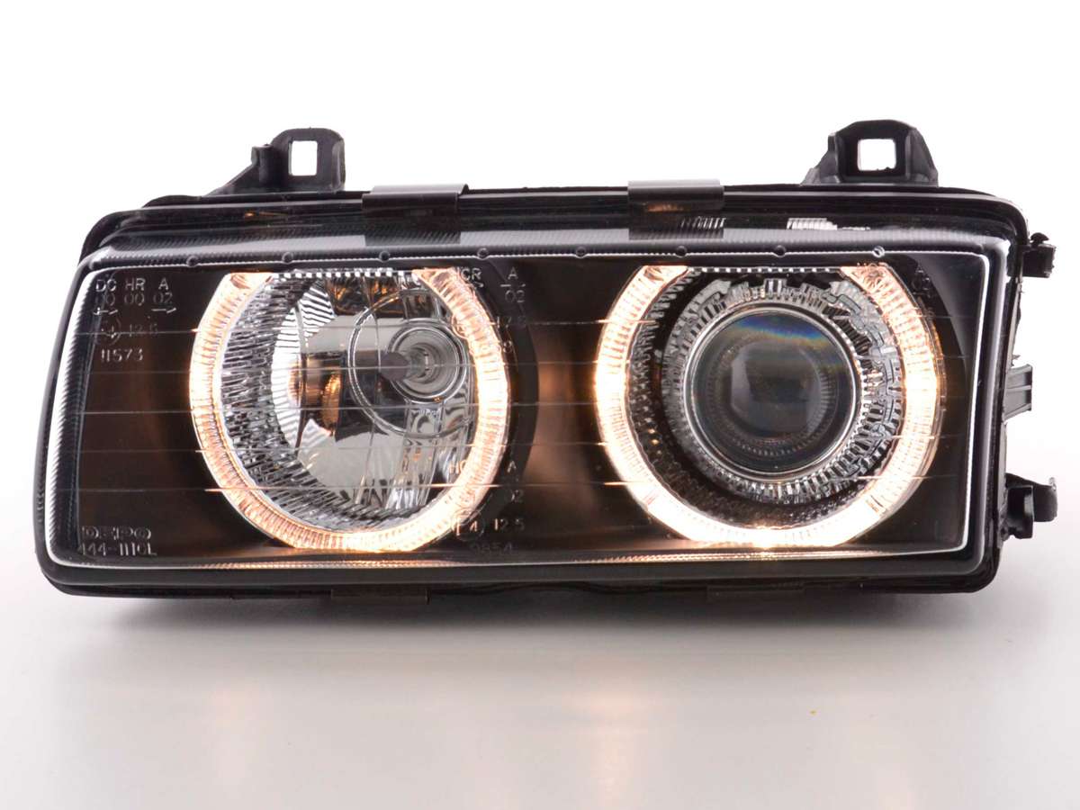 Angel Eye Headlight Bmw Serie 3 E36 Black Headlights Lights Car