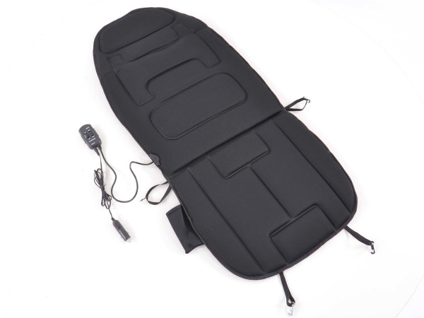Seat cover with seat heating and massage function, Black